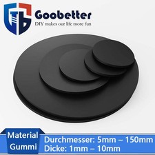 Gummi Scheiben Rund Vollgummi Dichtung Sto&szlig;d&auml;mpfende Matten &Oslash; 5-150mm Schwarz