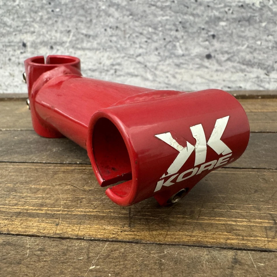 Manillar de bicicleta roja sin rosca Kore Stem 1 1/8 vintage años 90 MTB BMX aleación Foto 3 de 4