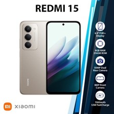 Xiaomi Redmi 15 4G Android Cell Phone 8GB 256GB/GREY/Dual SIM/Unlocked