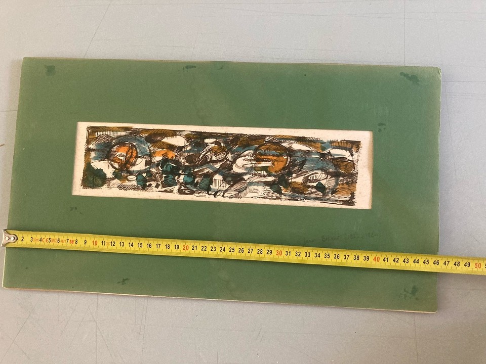 Gouache Painting Abstraction Abstract Expressionism Signed Jean Briant ...