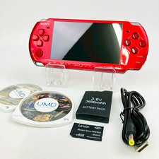 Sony PSP-3000 Radiant Red Console  New Battery USB Cable Ship From US 146