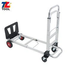 2 In 1 Aluminum Heavy Duty Hand Truck Folding Dolly Cart Portable Trolley 400Lbs
