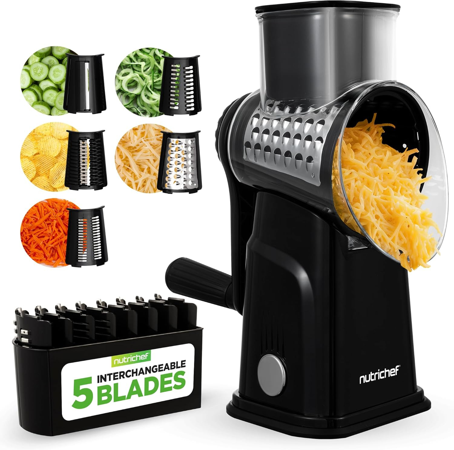 Affetta Verdure 5 in 1 per Healthy Bowl - Mandolina e Grattugia Inox