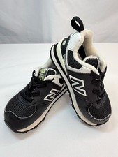 New Balance 574 Little Kids Toddler Size 5 Black  White Daisy Sneakers EUC
