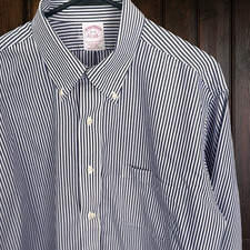 VTG Brooks Brothers Original Polo Shirt Button Down Stripe Mens 16 - 32 Oxford