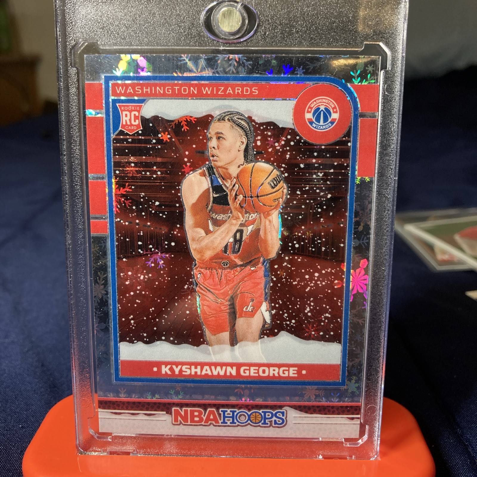 2024-25 Panini NBA Hoops Kyshawn George rookie card Winter Prizm Premium SP #254