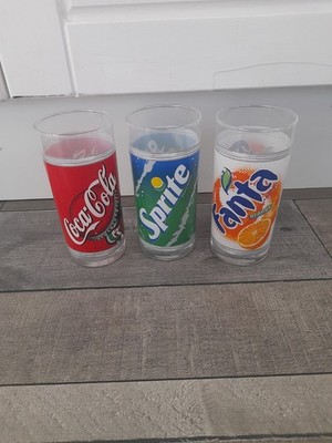 Vintage Werbung Getränkegläser - Sammlerstück Coca - Cola, Sprite + Fanta Becher
