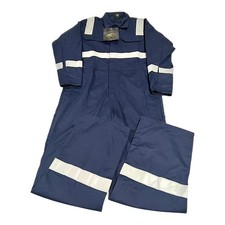 Black Stallion FR Cotton Coverall with Reflective Tape Navy NWT