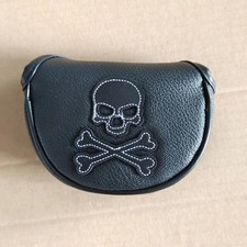 1pc Golf Small Mallet Putter Club Headcover Centre Shaft 2Ball Skull Head Cover