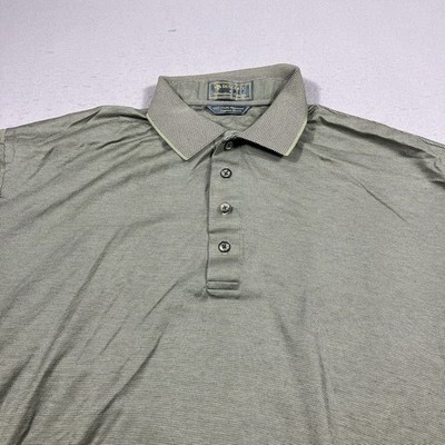 Descente Polo Shirt Mens Large 65/2 Double Mercerized Egyptian Cotton Quiet Logo