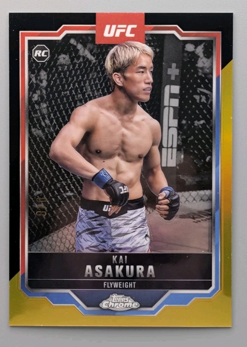 2025 Topps Chrome UFC - Kai Asakura #161 Black & Gold Refractor /8 (RC)