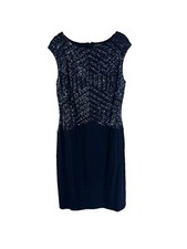 Lauren Ralph Lauren Embellished Sequin Sheath Dress Mother of Bride Womens 16