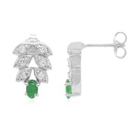 Cavill Silberohrringe Damen 925 Sterling Plattiert Oval 0,34Ct Smaragd