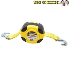 Retractable Tow Strap 14ft 9000lb Heavy Duty Hooks Vehicle Recovery Storage New