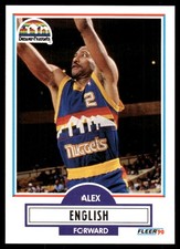 Alex English 1990-91 Fleer #48 Nuggets NBA READ FREE SHIPPING AutographDen