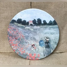 Monet Poppies At Argenteuil Melamine Trivet Impressionist Elegant Made In Italy