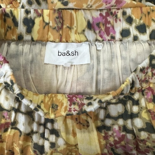 Ba&Sh Damen Maxirock Aquarell Tagebuch Blumen Stufen Ocker Print XS - Bild 10 von 15
