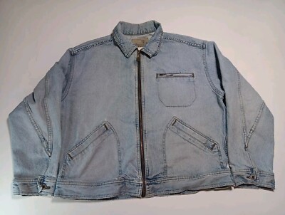Vintage Rare Levi s Silver Tab Denim Jacket Full Zip 3 Pocket Size Men's Large 