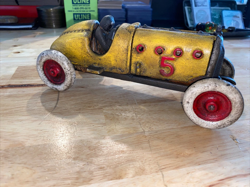 NASCAR Amarillo Juguete Coche de Carreras HOTROD RATROD Hierro Fundido Metal Coche Camión Automático Foto 4 de 4