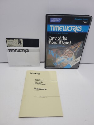Cave of the Word Wizard Commodore C64 PC 5.25'' Floppy Disk Complete in Box CIB