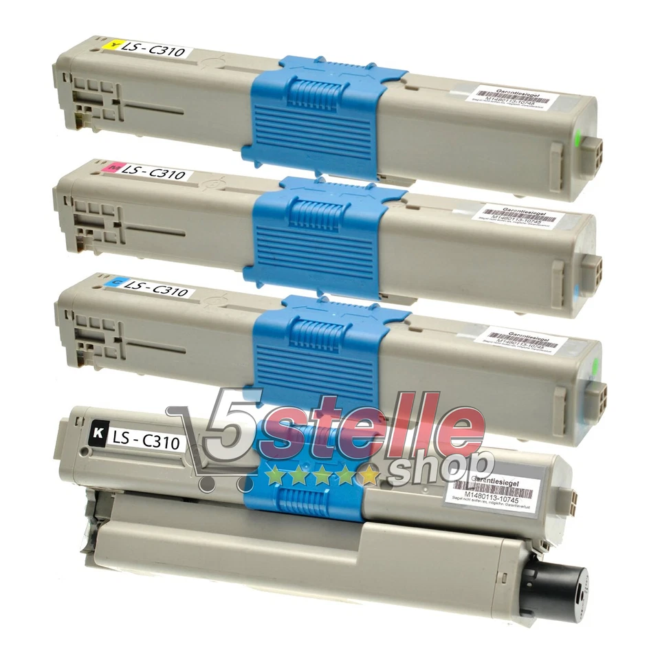 KIT 4 TONER PER OKI C510dn C511dn C530dn C531dn MC561dn MC562dn MC562dnw