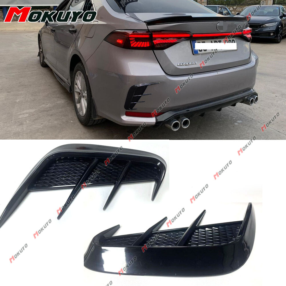 Sport Black Soft TPU Rear Bumper Side Wing Air Vent Cover Trim For Toyota Nissan
