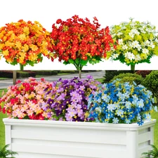 24 Pcs Artificial Flowers for Outdoor,Fake Flowers Decoration,UV Resistant Pl...