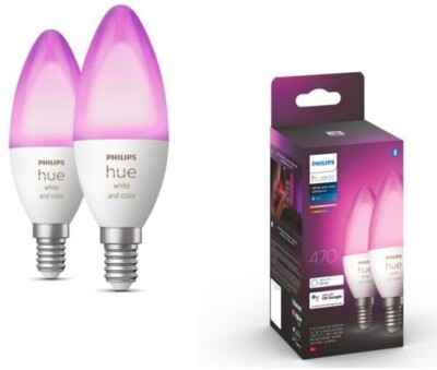 Philips Hue Ambiance 470 LED-Kerze E14 RGBW Bluetooth Doppelpack Neu&OVP