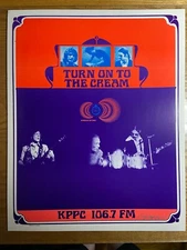 CREAM 1968 KPPC Radio Promo Poster 2nd Print Bob Masse Signed 