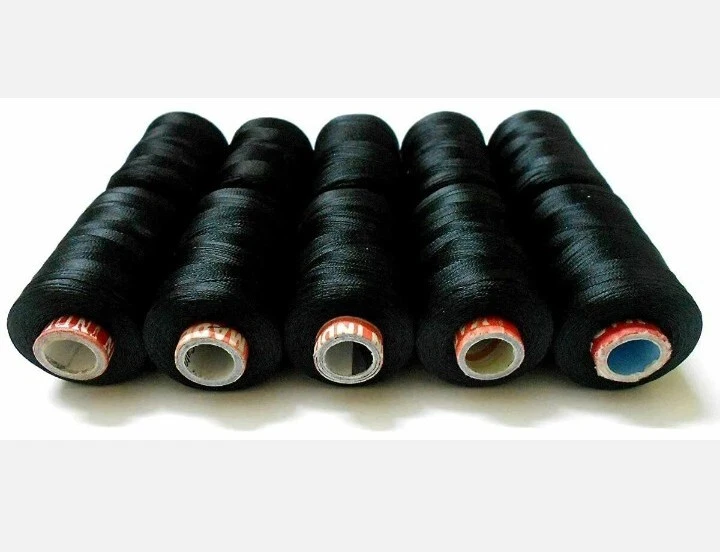 Viscose Rayon Yarn Thread Black, Shiny For Embroidery/Bangle/Jewell 10 Spools - Image 3 of 3
