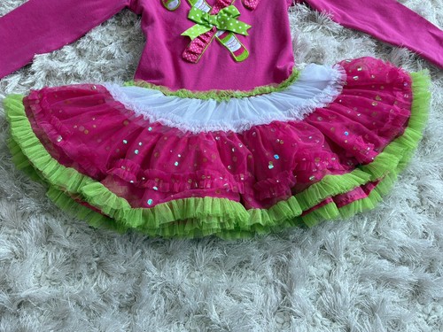 Emily Rose Girls, Pink Candy Cane Tulle Dress/Pant Set, 5, Good Condition - Picture 6 of 20