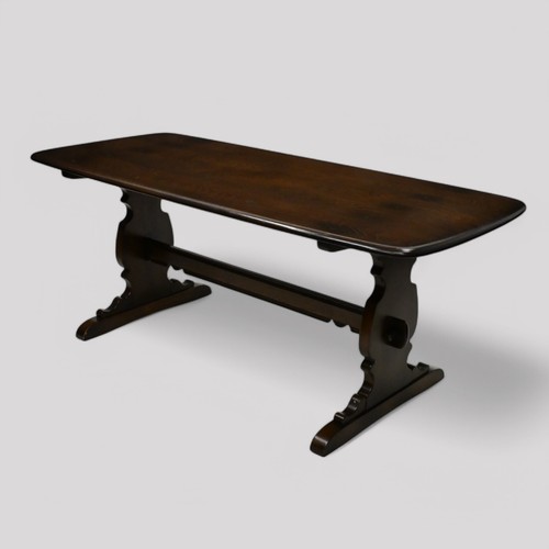 Ercol Elm Dining Table Plank Top Retro Traditional Dark Finish FREE UK Delivery* - Picture 5 of 24