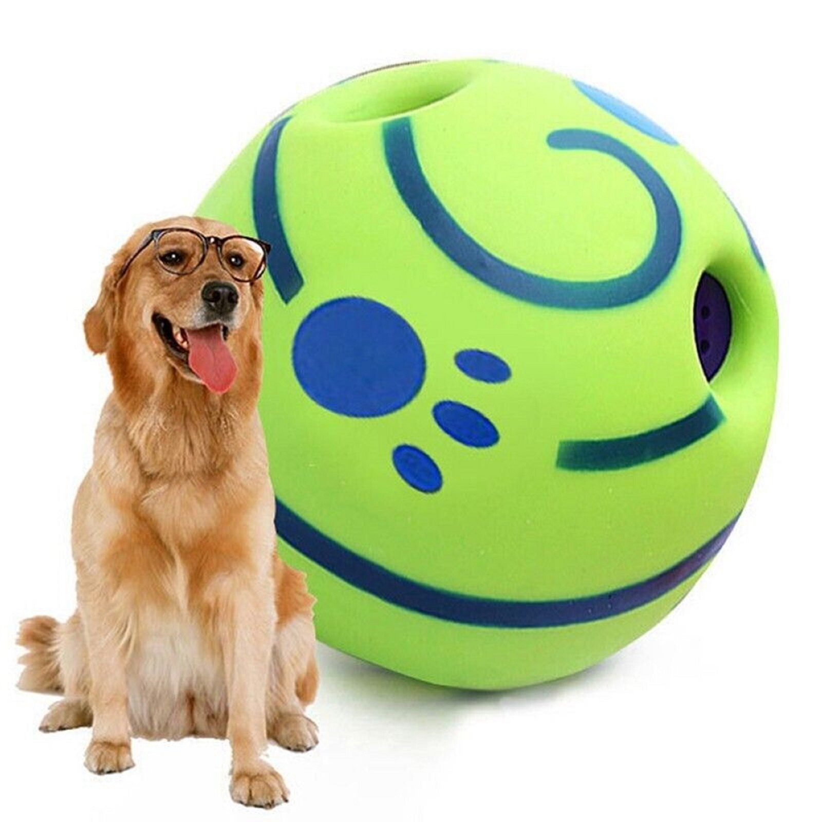 Rubber Dog Balls Indestructible Toys Large Small For Dogs Wobble Wag Giggle Ball eBay