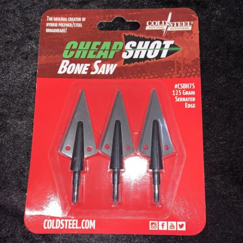 Cold Steel Broadheads Cheap Shot Bone Saw Serrated Edge 125 Grain 3 Pack