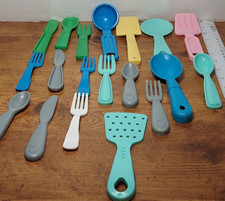 Childrens Toy Plastic Silverware  Cooking Utensils Pretend Play 19 Pc