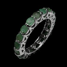 925 Sterling Silver Ring Oval Emerald 4x3mm Natural Gemstone Jewelry Size 7