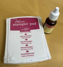 STAMPIN UP Classic Ink Linen Pads w/ Matching Ink Refill Melon Mambo New