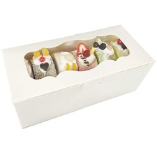 30pcs 9x4x3.5 Inch Cookie Boxes White Bakery Boxes with Window Treat Boxes Pr...