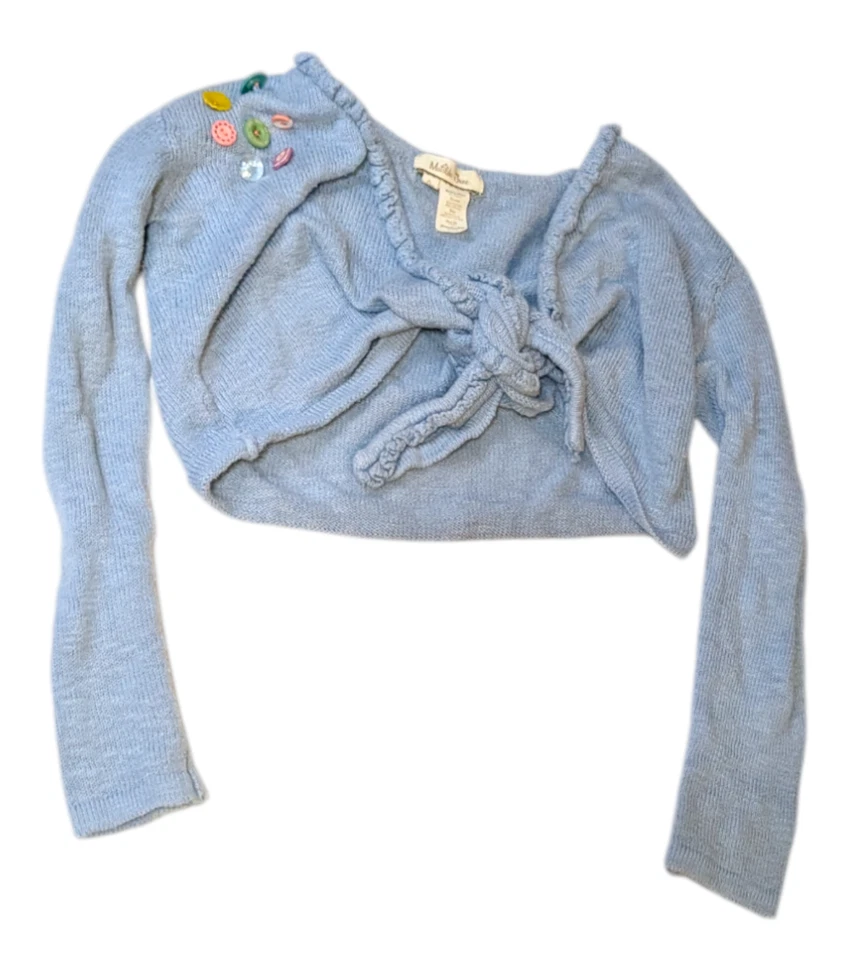 Conjunto Suéter Matilda Jane Dandy Botón Encogerse de hombros + Camiseta acolchada blanca garceta Talla 10 Foto 4 de 4