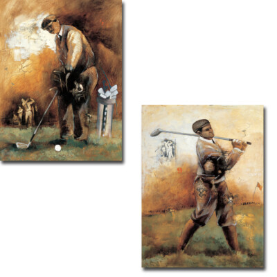 At the Tee & Birdie by Roya Azim 2-pc Canvas Giclee Art Set (24 in x 18 in Each)