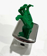 Zombie Hands Reaching In 3d - Chrome With Green 2 Inch Trailer Hitch Cover - Spo