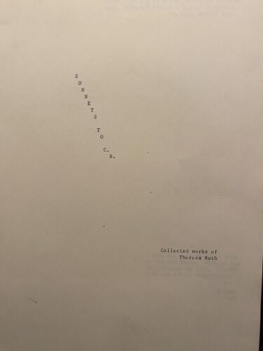 1980 Sonetti a CB opere raccolte di Theresa Ruth lettera manoscritta Harry Poe - Foto 3 di 12