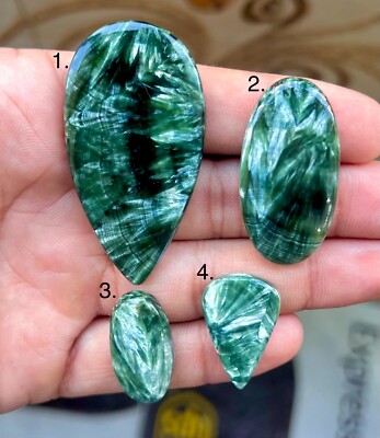 Top Quality Natural Silver Fire Seraphinite Cabochon Gemstone Jewellery Making