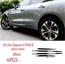 Fit For Jaguar F-PACE 2017-2022 steel black Body Side Door Mouldings Cover 6pcs