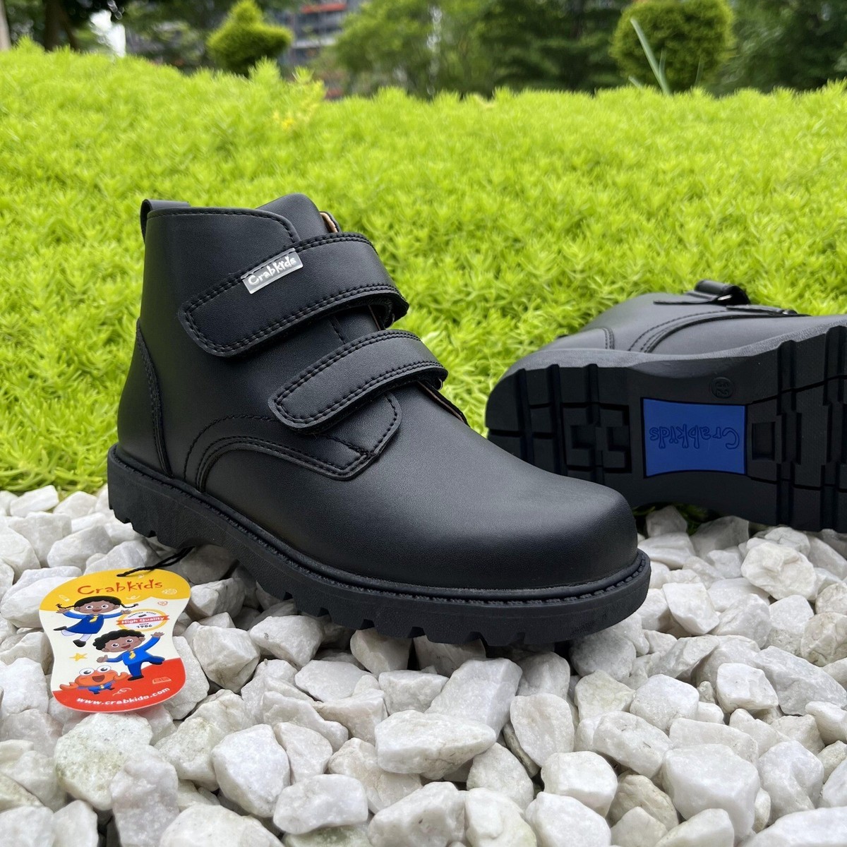 BOYS KIDS BOOTS TOUCH STRAP FORMAL/CASUAL SCHOOL ANKLE SHOES UK