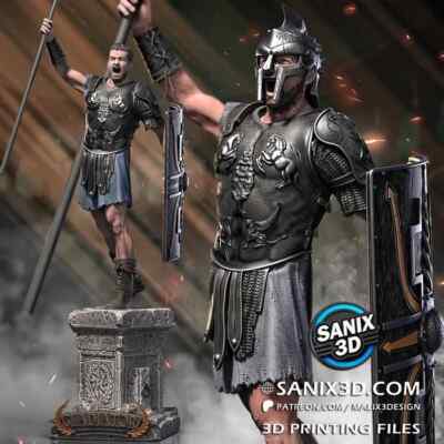 Gladiator, Filme, 1/4-1/24, Figur, Unbemalt, 3D-Druck, Statue, Sanix3D