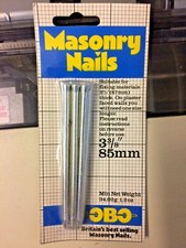 Masonry nails, 3 packs of 7 OBO 85mm or 3 3/8” long