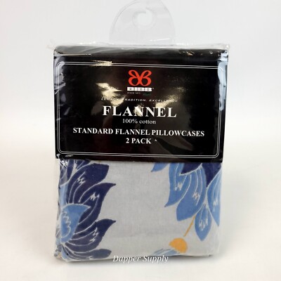BIBB Pillowcases 2 Pack Grey Blue Yellow Multicolor Floral New