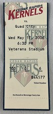 MiLB 2006 05/17 Quad City at Cedar Rapids Kernels Baseball Ticket