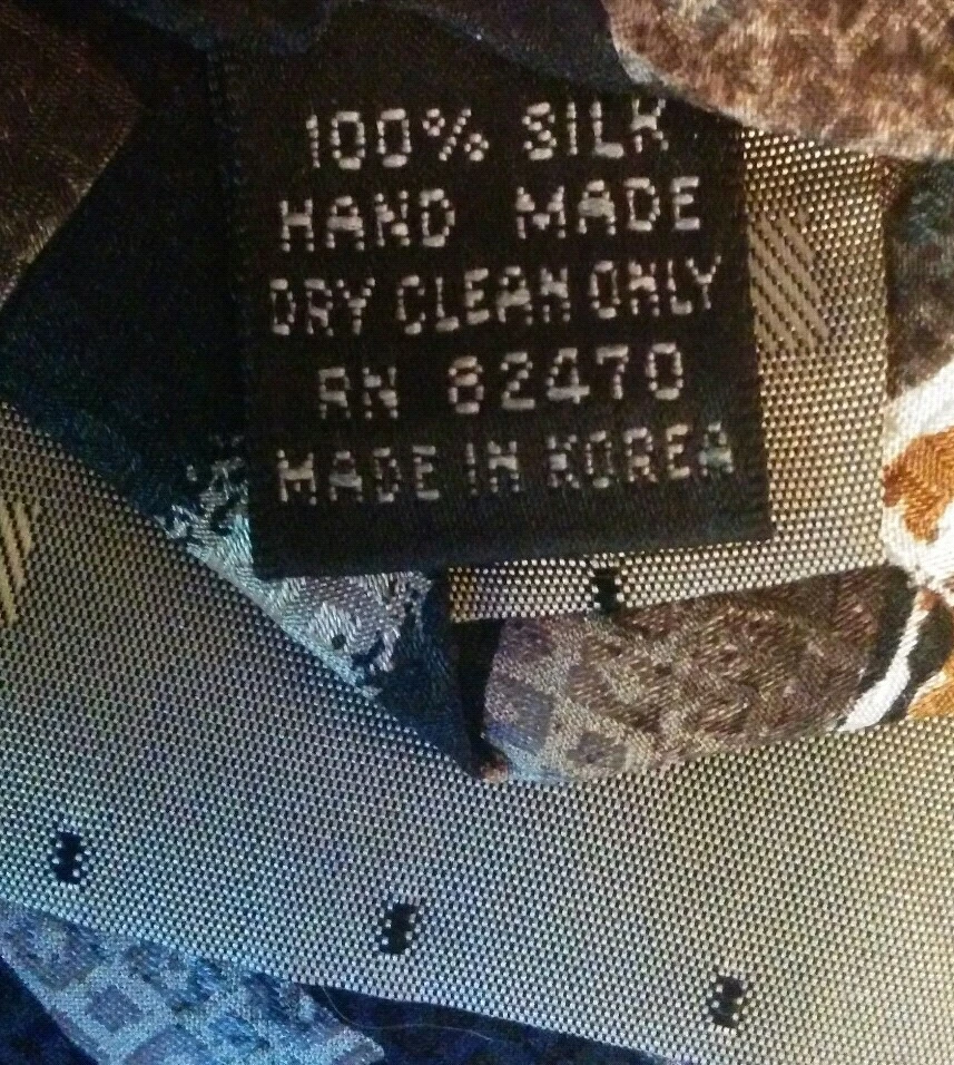 J.T. Beckett 100% 真丝男式领带抽象棕色、棕褐色、绿色黑色  — 第 4/4 张图片